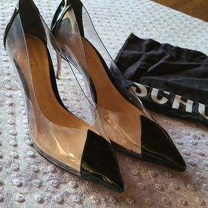 Schutz Black Cendi Patent Leather / Vinyl Heels